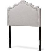 Nadeen Twin Headboard in Gray Beige Fabric